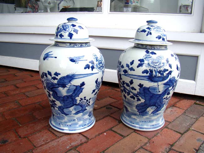 A fabulous PAIR of Chinese Temple Jars, 20th century